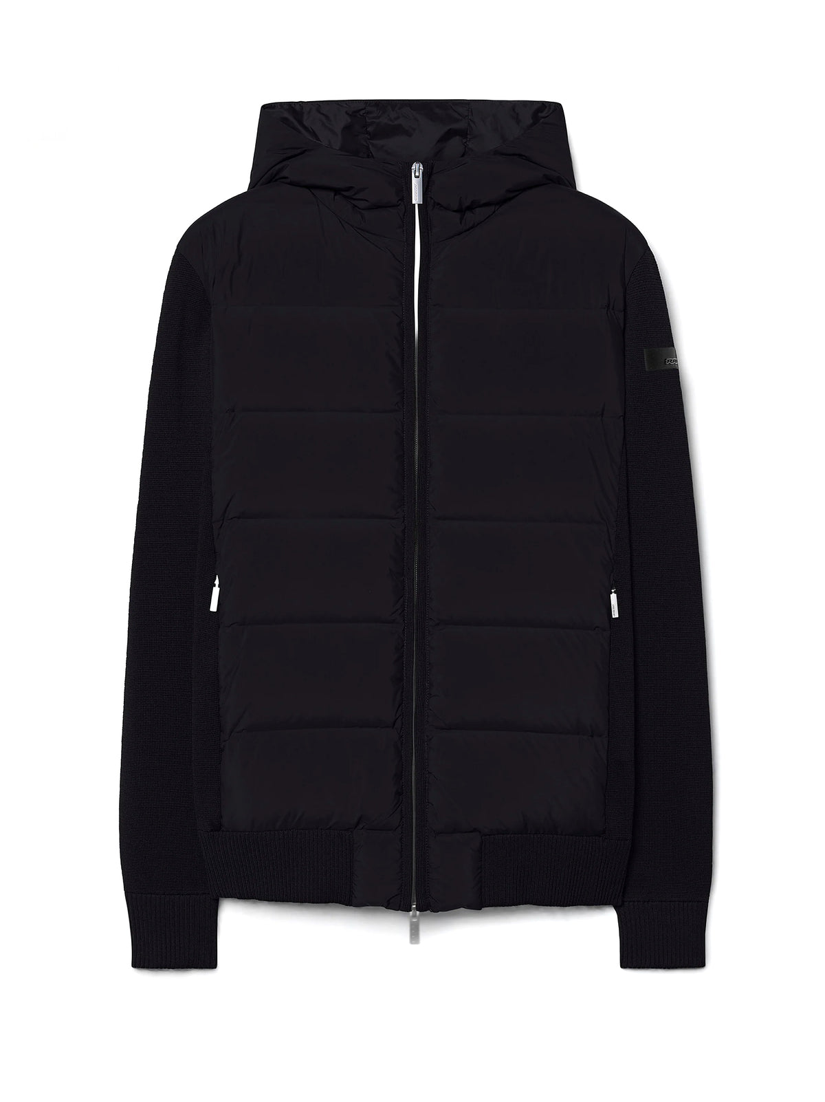 Rrd New Amos Cotton Hybrid Duck Hood Zip Soft Knit Nero-1