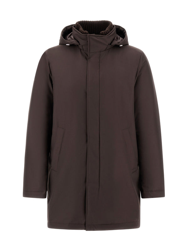 Herno Giacca In New Business E Nylon Ultralight Marrone