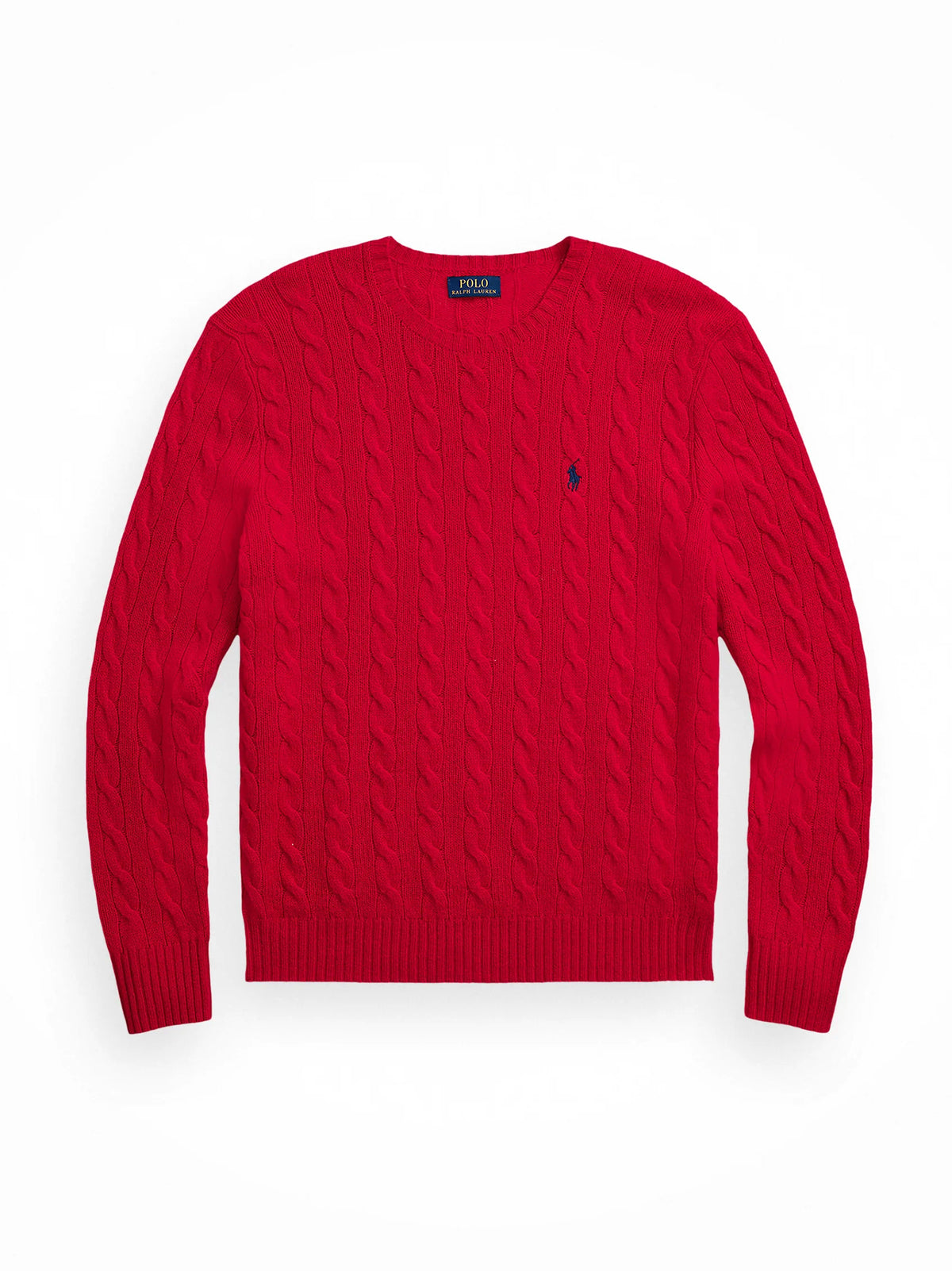 Polo Ralph Lauren Maglia Trecce Lana Cashmere Rossa-1