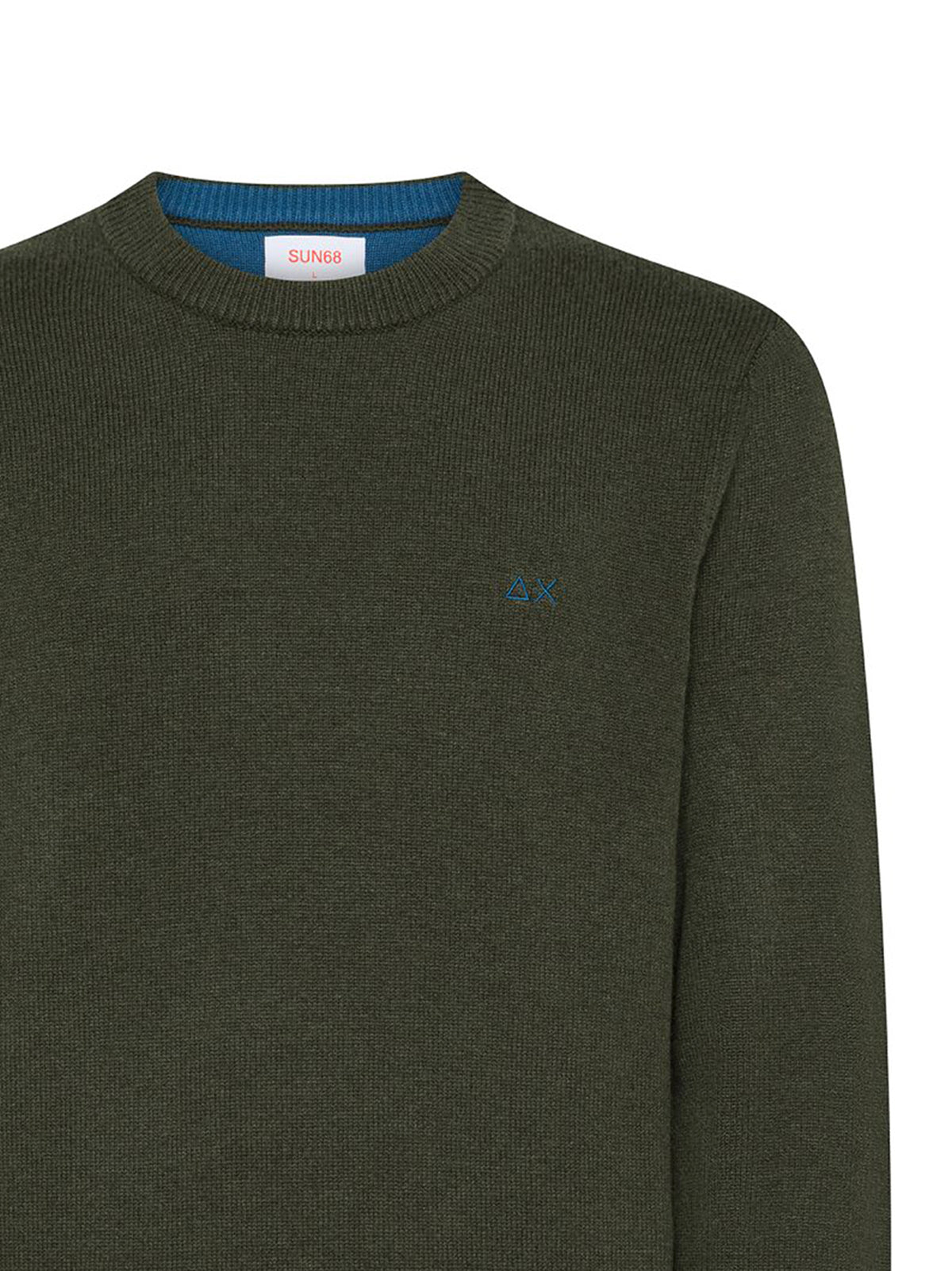 Sun68 Maglia Girocollo In Lana E Cashmere Militare Scuro-2