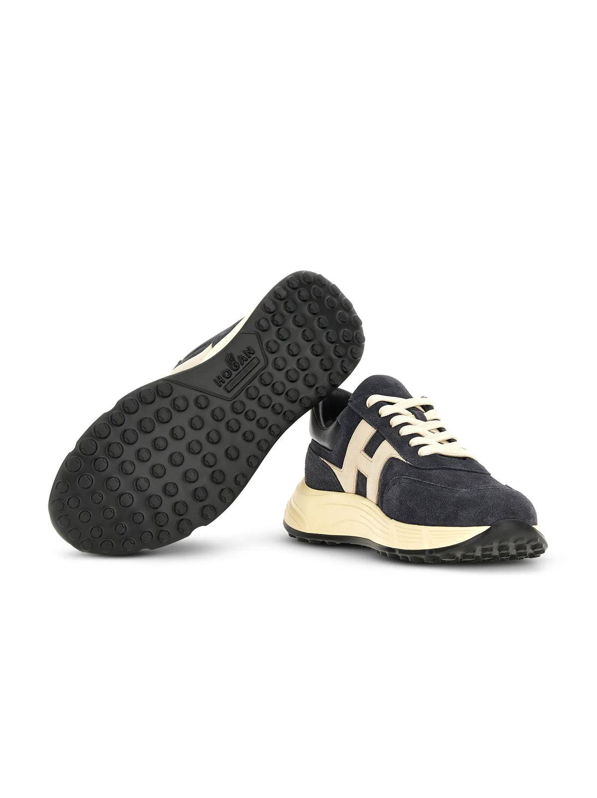 Hogan Sneakers Hyperlight in pelle scamosciata blu-4