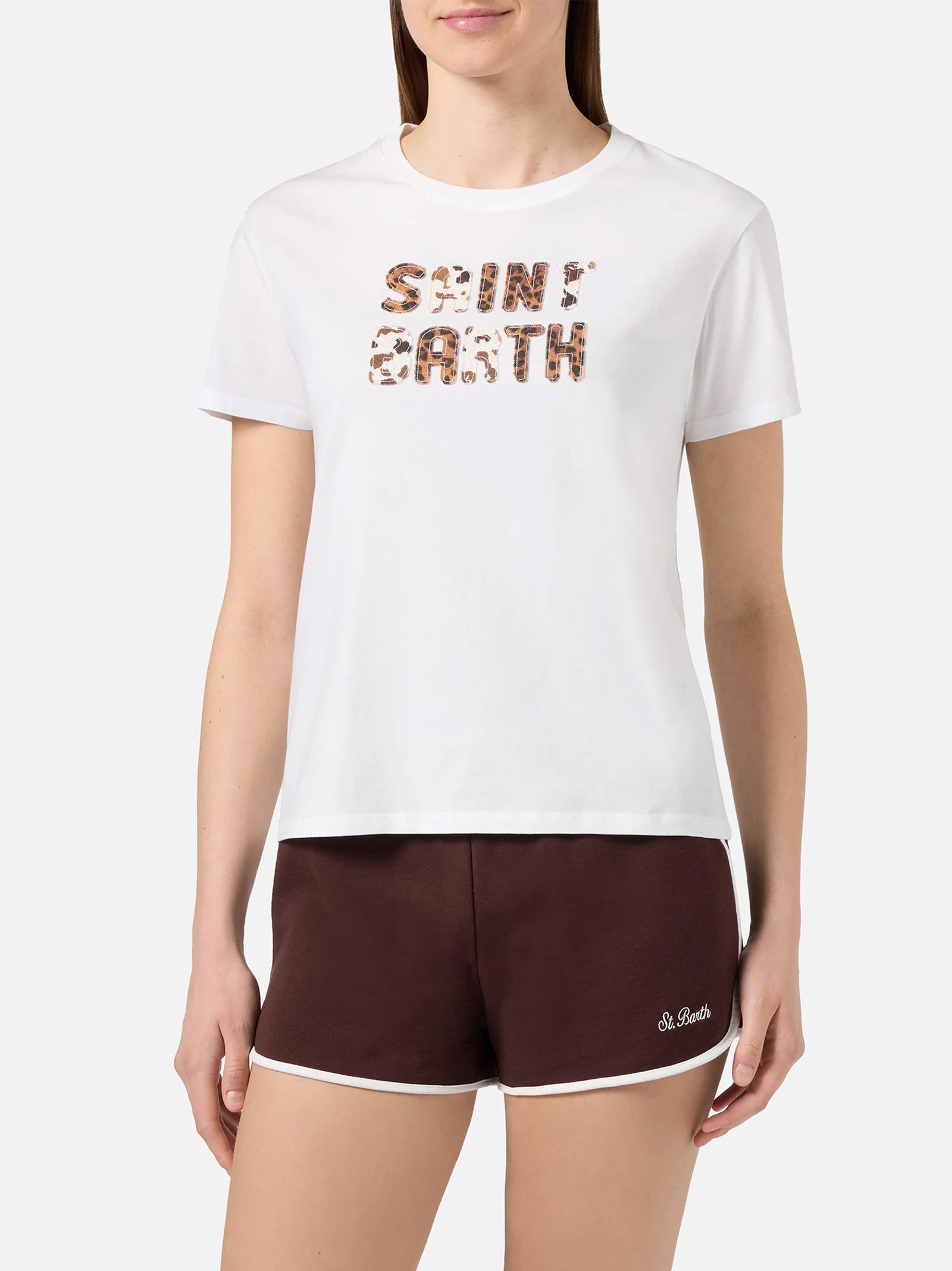 Saint Barth T-Shirt Animalier Patch Bianca-2
