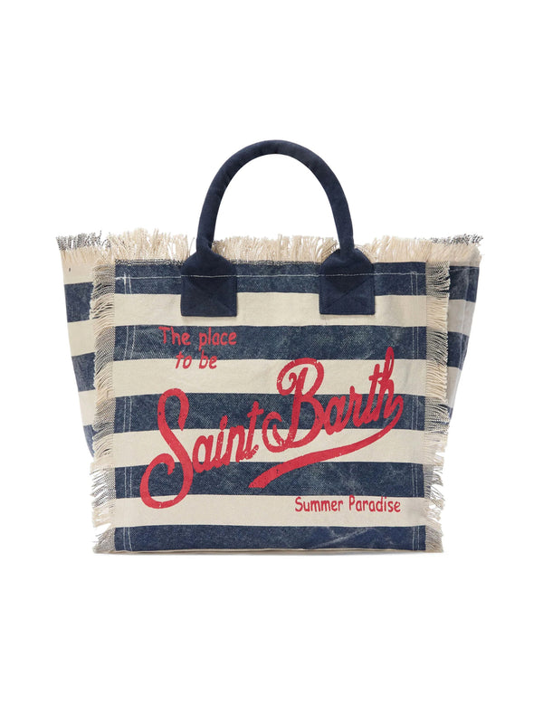 Borsa Vanity Rigata di SAINT BARTH - donna blu