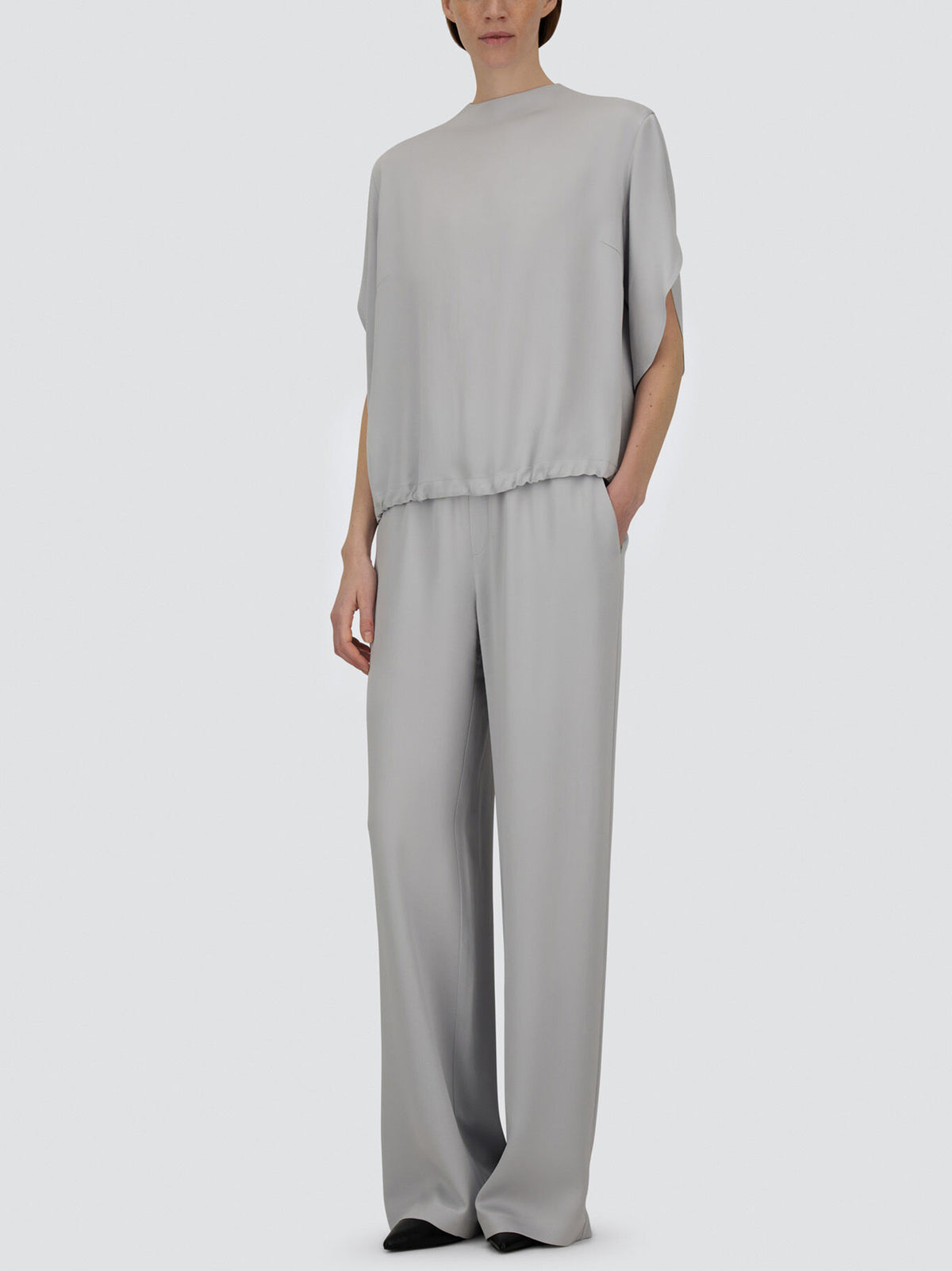 Herno Pantaloni Con Coulisse Grigio Perla-3