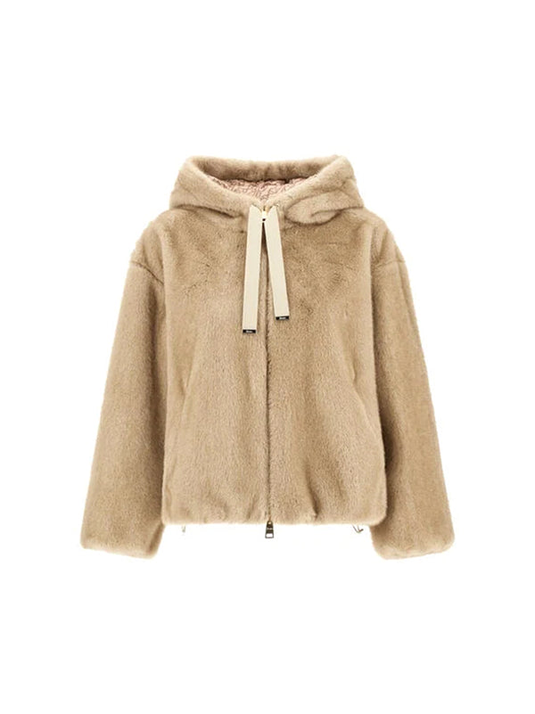 Herno Bomber In Melange Alternative Mink Fur