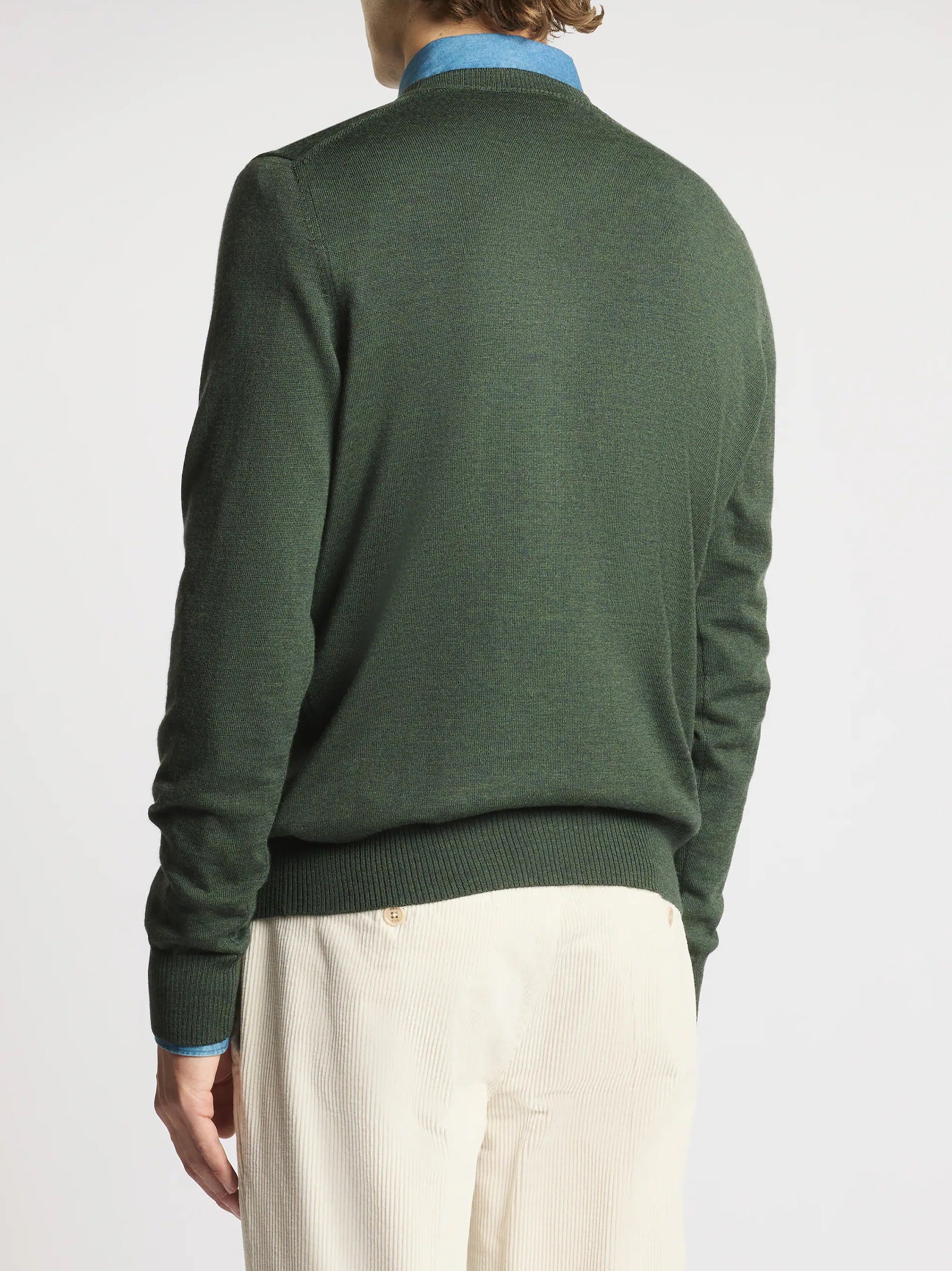 Fay Pull Girocollo In Lana Merinos Verde-3