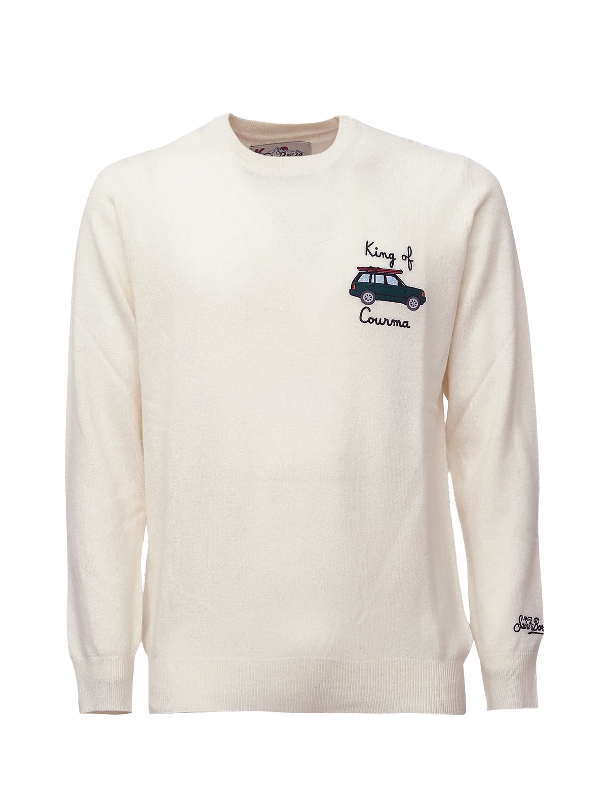 Saint Barth Maglia Girocollo Misto Lana E Cashmere Ghiaccio-1