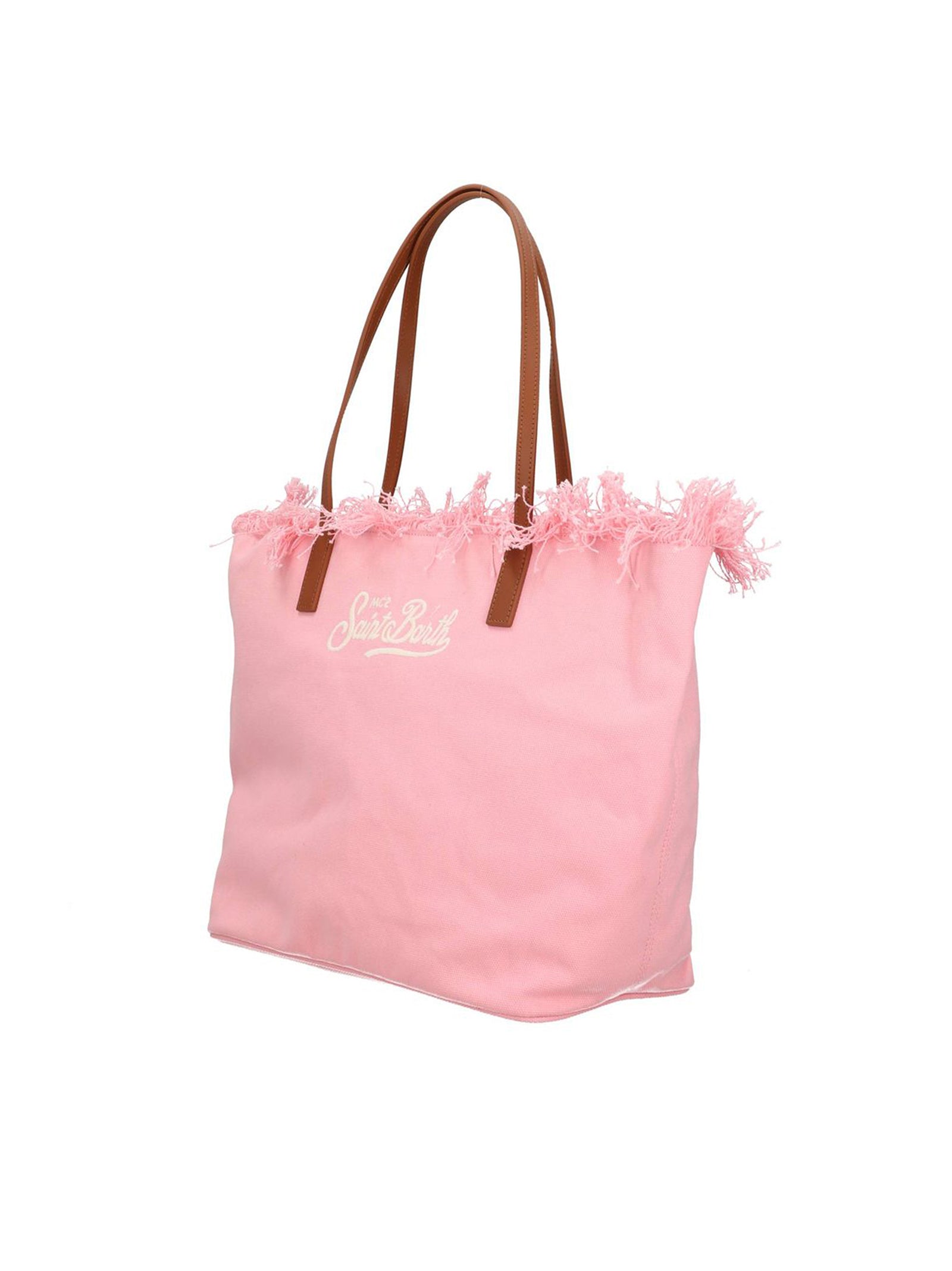 Saint Barth City Bag Frange Rosa-2