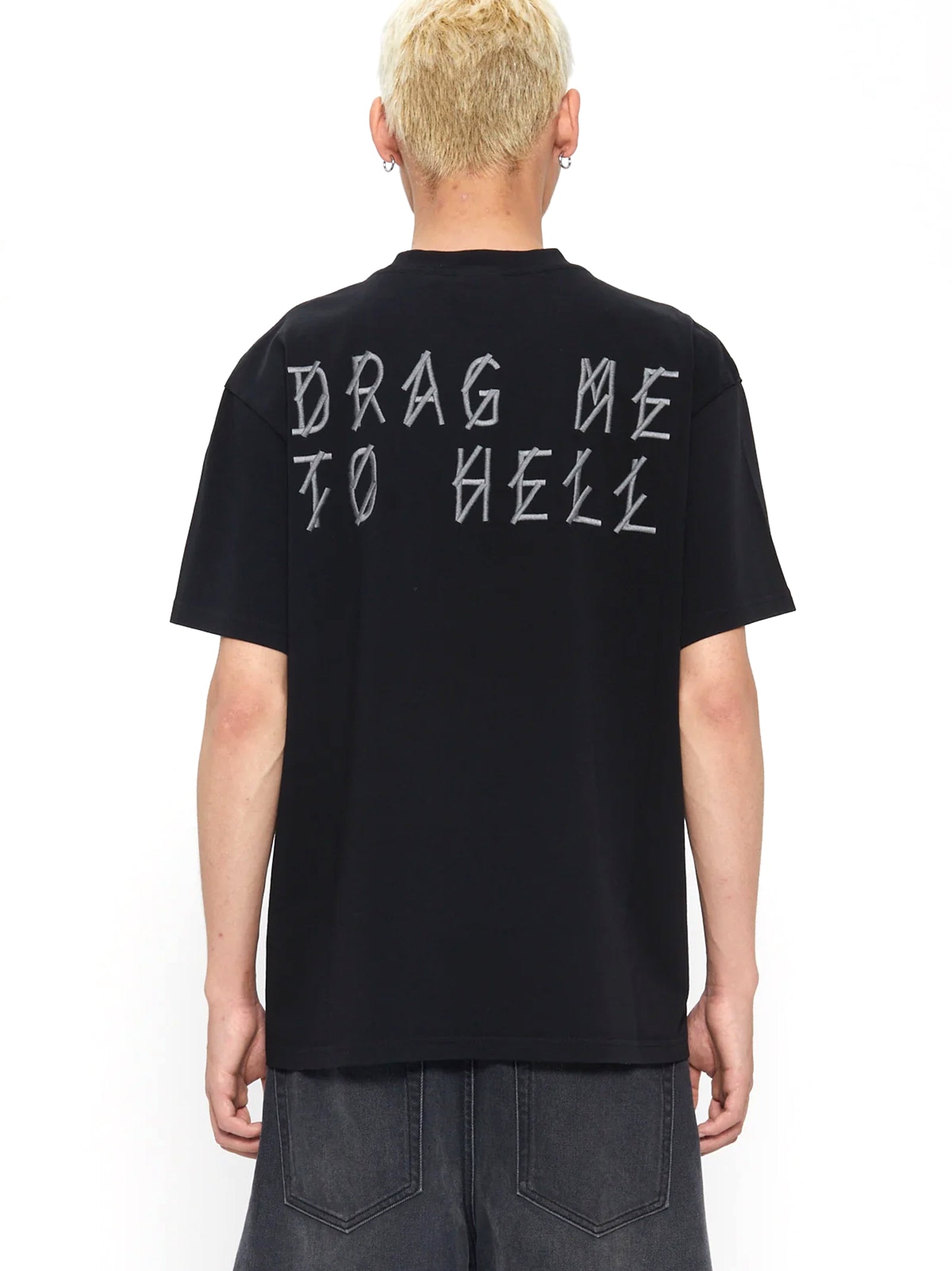 44 Label T-Shirt Jersey Nera Drag Me To Hell-2