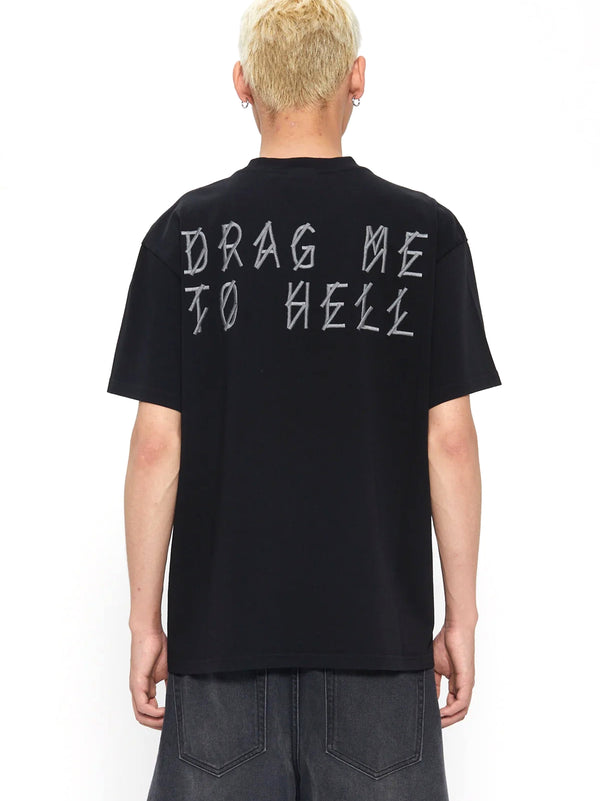 44 Label T-Shirt Jersey Nera Drag Me To Hell-2