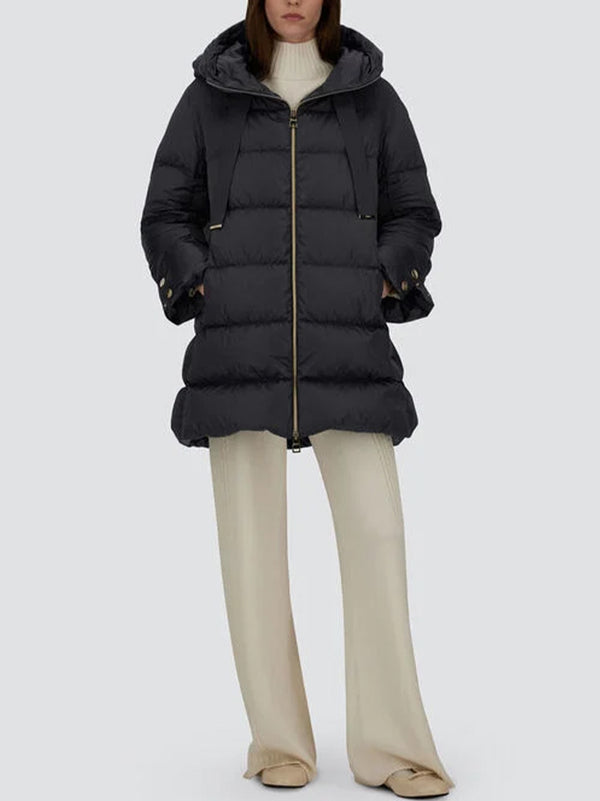 Herno Piumino A-Shape In Satin Nero-2