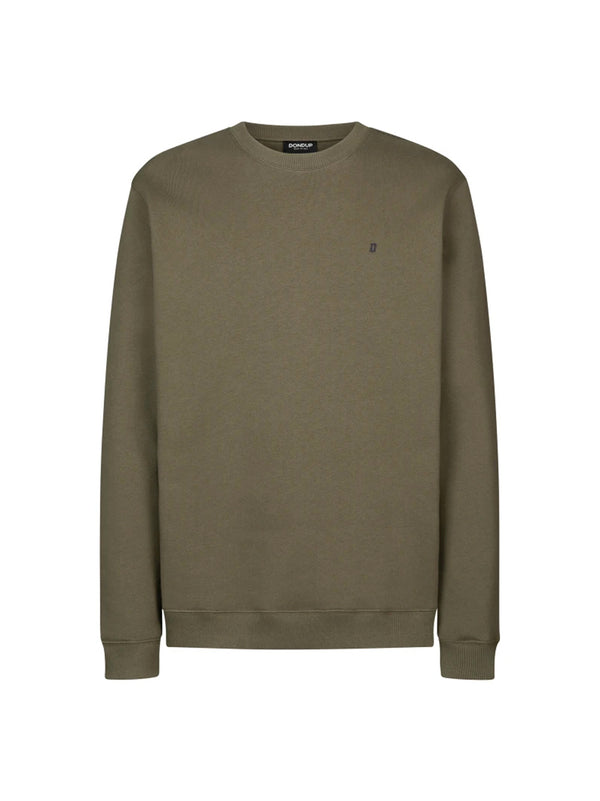 Dondup Felpa Girocollo Regular In Cotone Verde