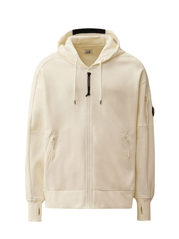 Cp Company Diagonal Raised Fleece Hooded Full Zip Sweatshirt