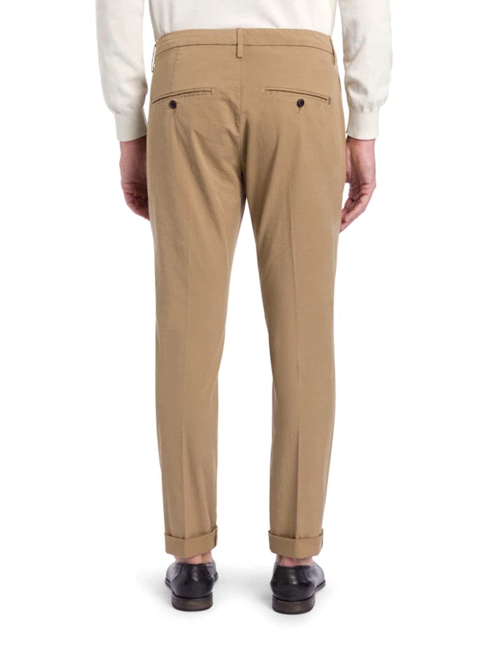 Dondup Pantaloni Gaubert Slim In Gabardina Leggera Noce-3