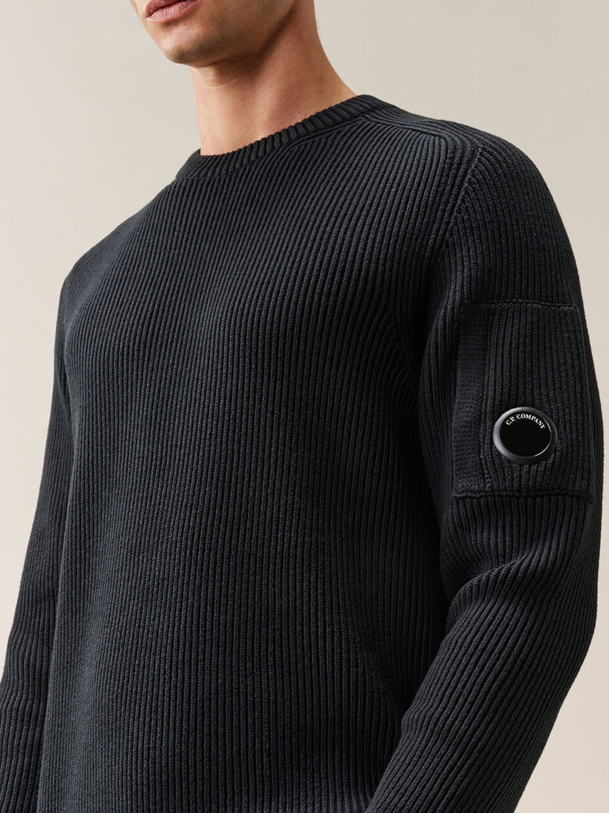 Cp Company Maglia Girocollo Costine Nera-4