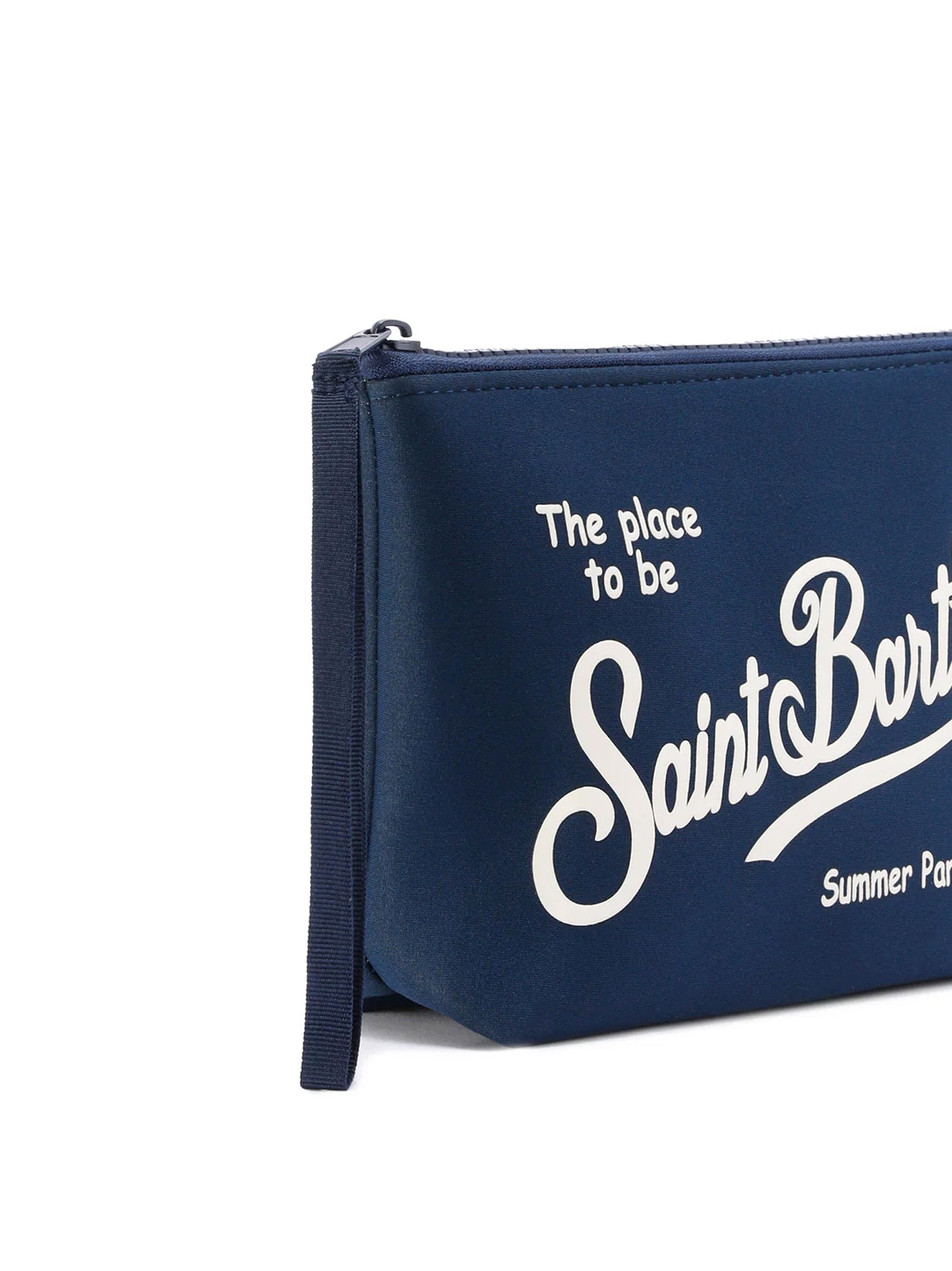 Pochette Aline In Scuba Blu Navy Con Logo Stampat-2