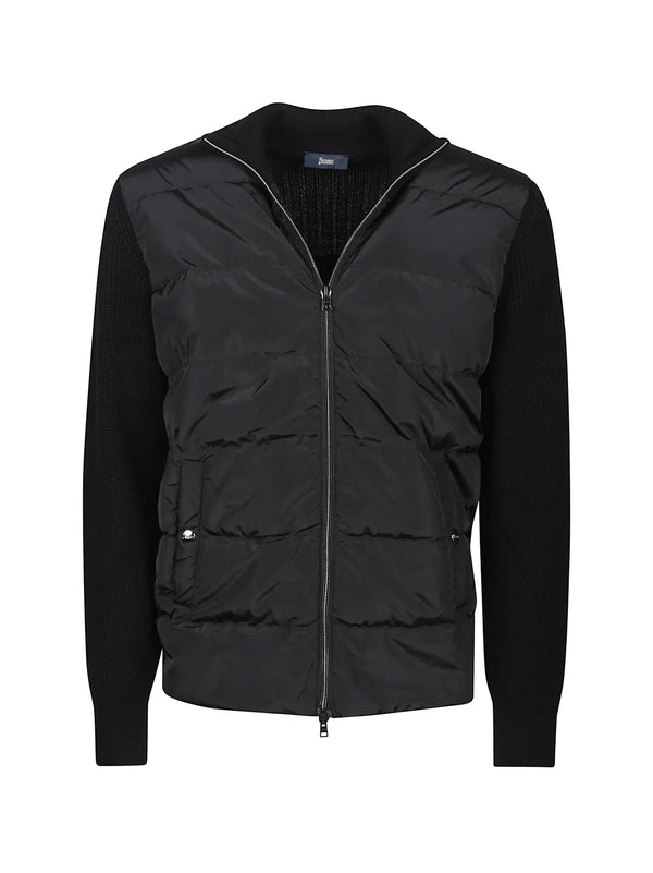 Herno Giubbino Maglia E Nylon Nero