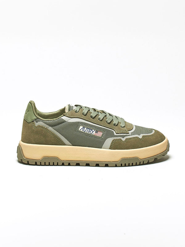 Sneakers Wildpace Low In Mesh E Suede Verde Militare