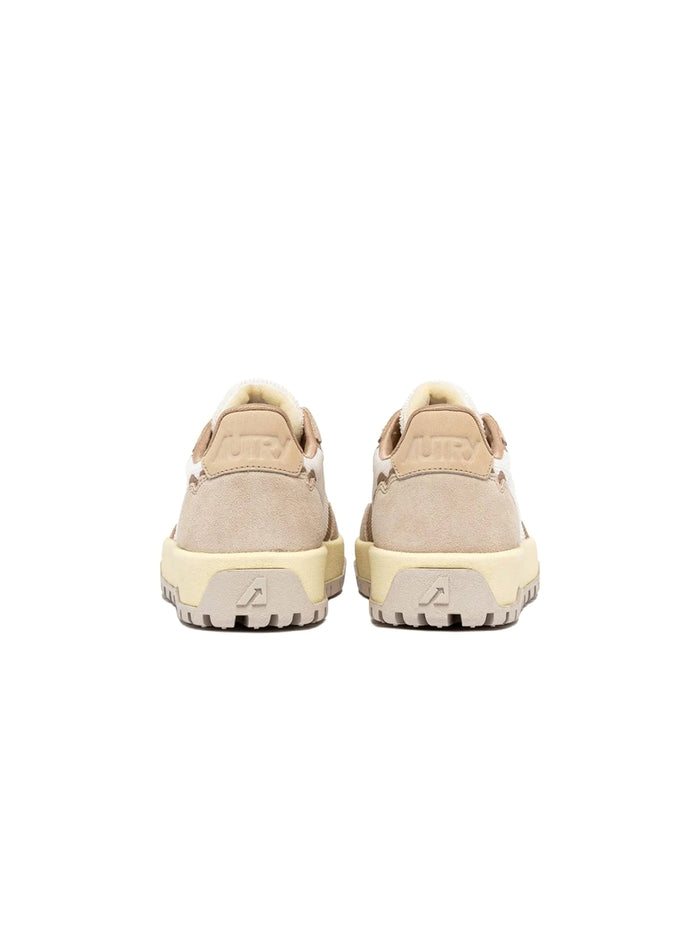 Sneakers Wildpace Low In Mesh Bianco E Suede Beige-3