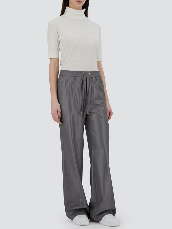 Pantaloni In Metallic Flannel Effect-3