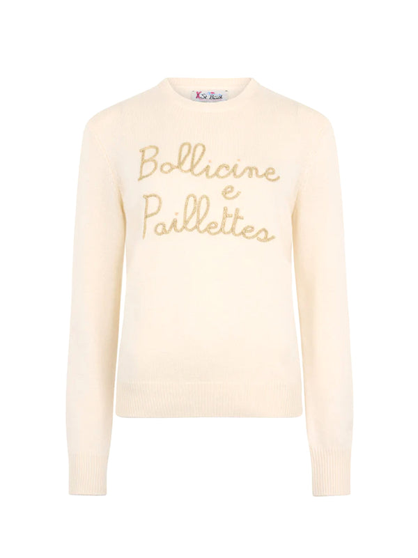 Maglia Girocollo Bollicine E Paillettes