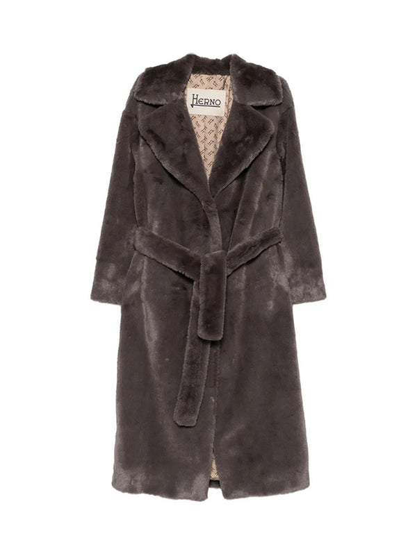 Herno Cappotto Lungo Faux Fur