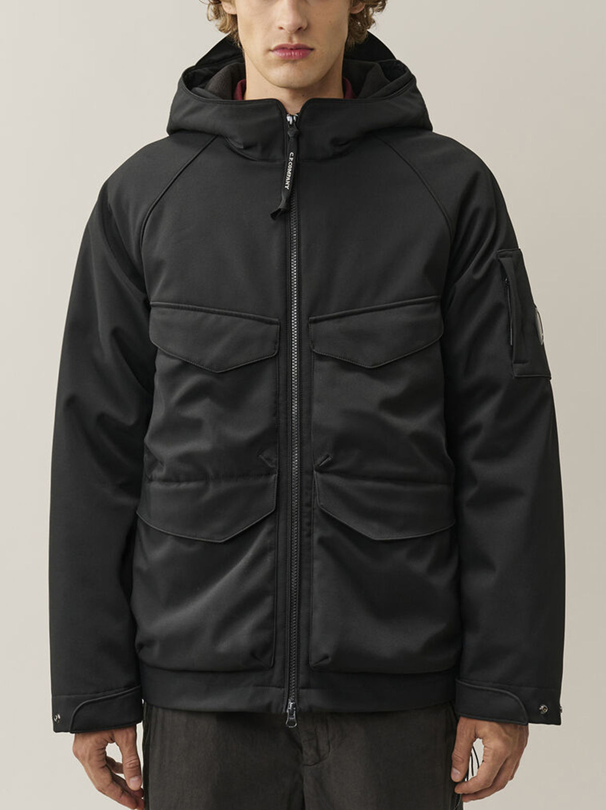 Cp Company Giacca  C.P. Shell-R Padded Hooded Lens Nera-2