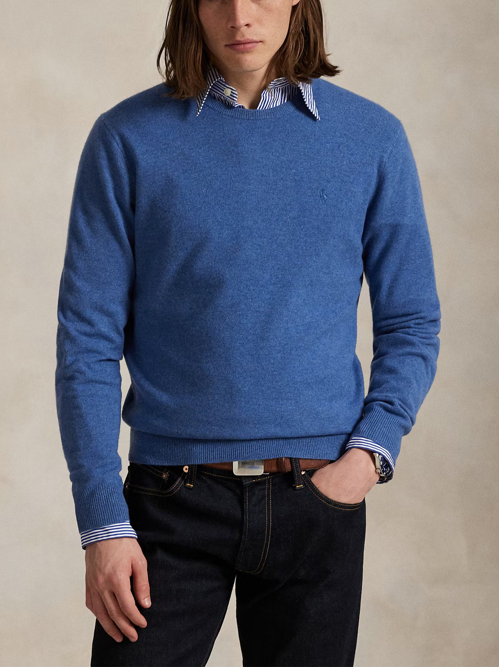 Polo Ralph Lauren Maglia In Lana A Girocollo Blu Mare-2