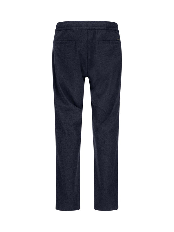 Herno Pantaloni Resort In Melange Suede Effect Blu-2