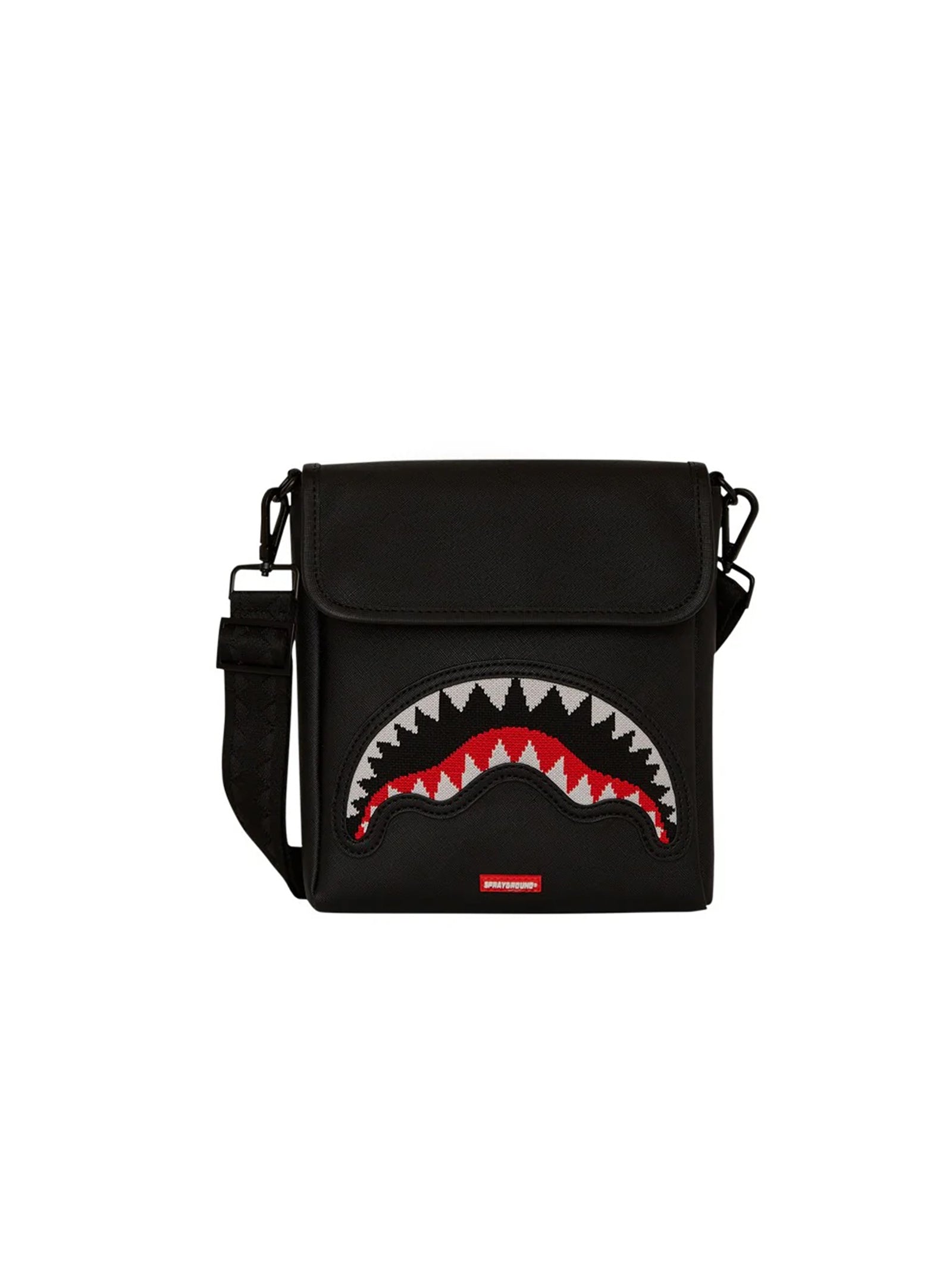 Tracolla Sprayground Fly Knit Mouth Messenger Sling Nera-1
