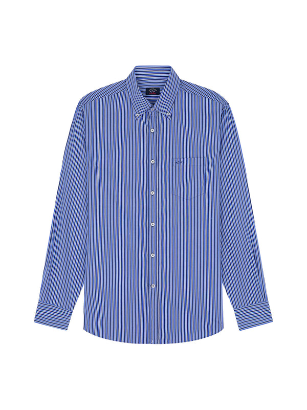 Camicia In Popeline Di Cotone Righe