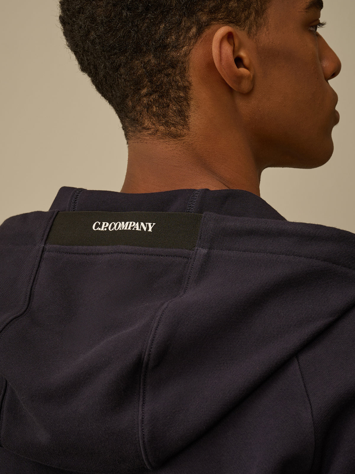 C.P. Company Felpa full zip con cappuccio Diagonal Raised Fleece Total Eclipse-4