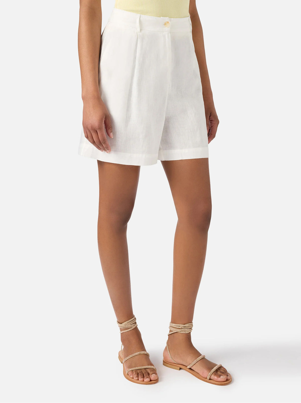 Shorts Maggy In Lino Bianco-2