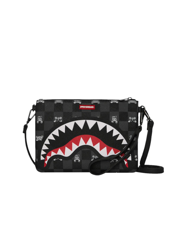 Pochette Gray Peeking Character Check Crossbody - Sprayground | White7