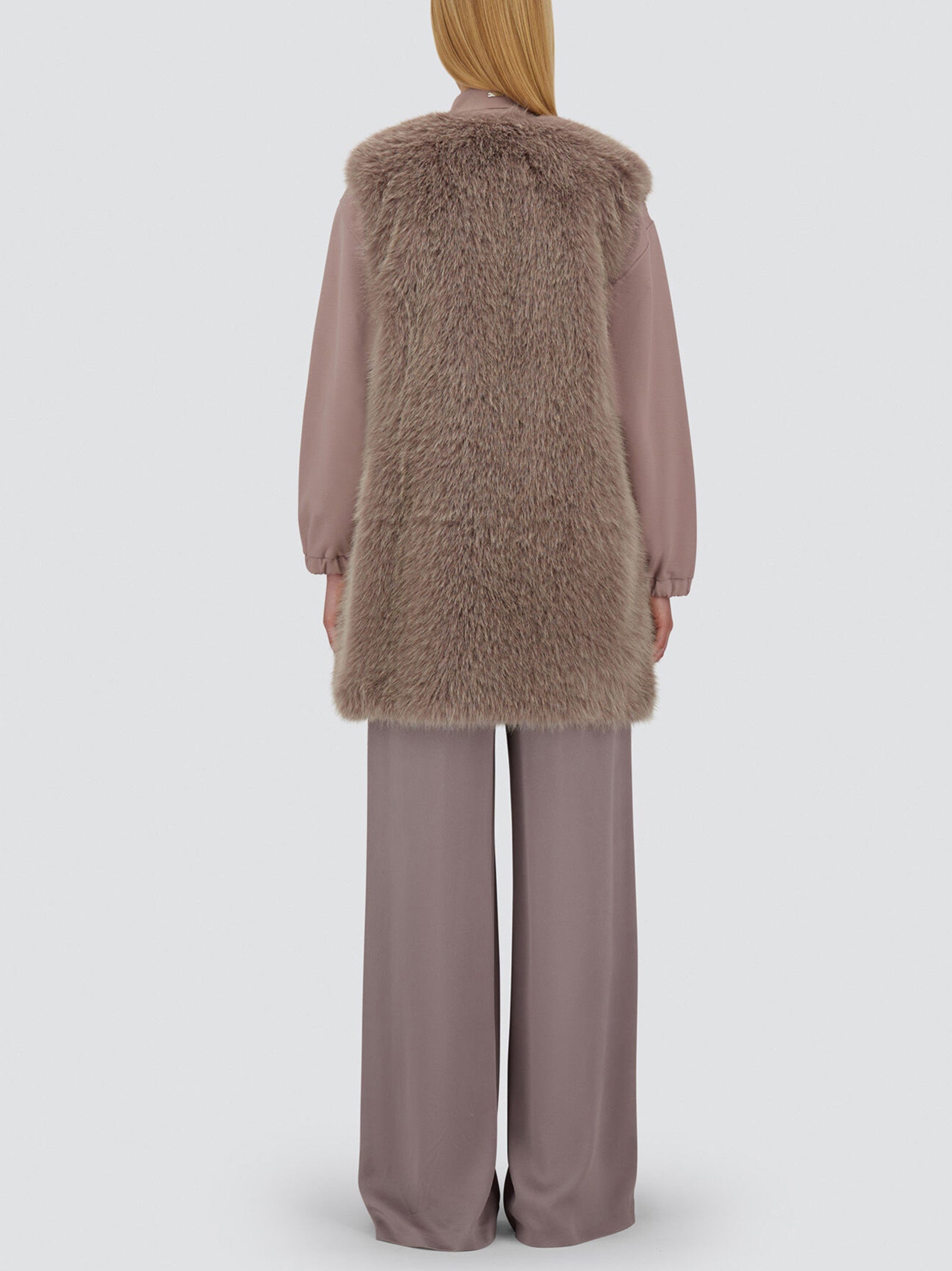 Herno Gilet Faux Fur Lilla Light-3