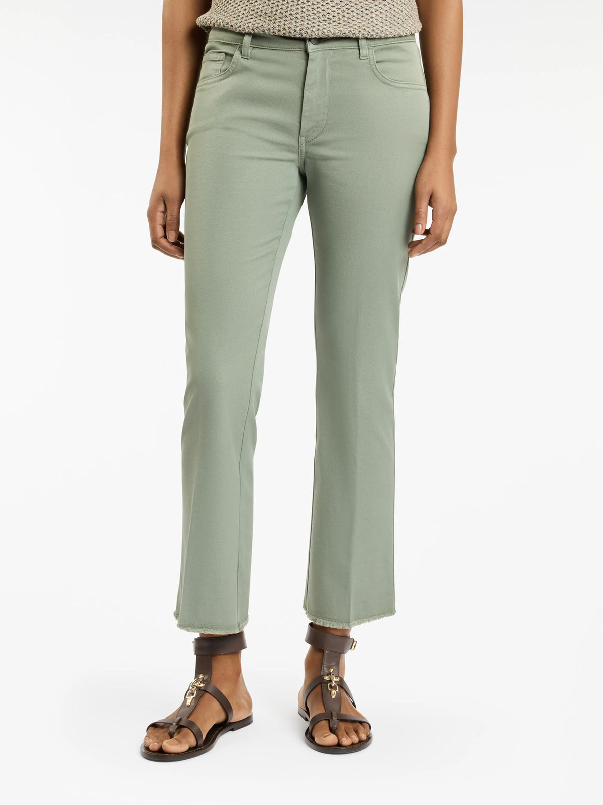 Pantaloni 5 Tasche In Cotone Stretch-2