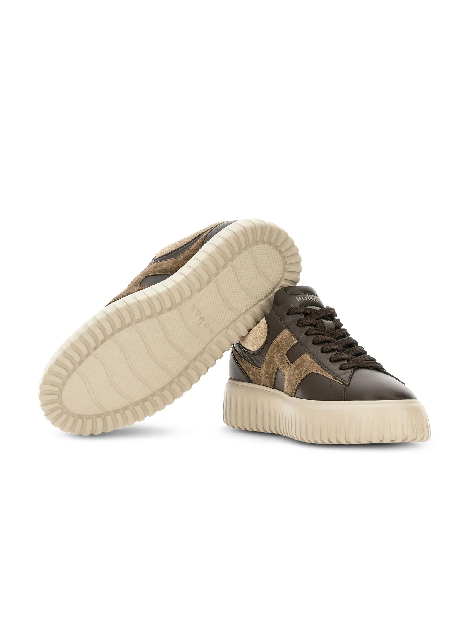 Hogan Sneakers H-Stripes Marrone-4