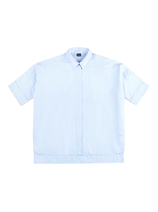 Fay Camicia Comfort Fit In Popeline Stretch donna bianco azzurro