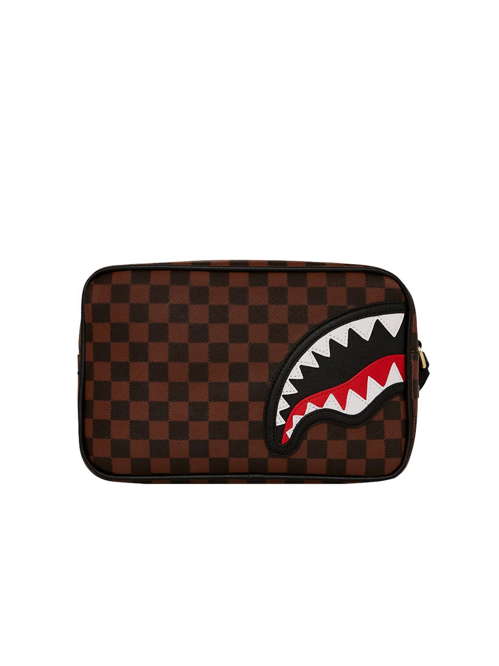 Sprayground Pochette Sawtooth Sharks In Paris Toiletry Brick Marrone-3