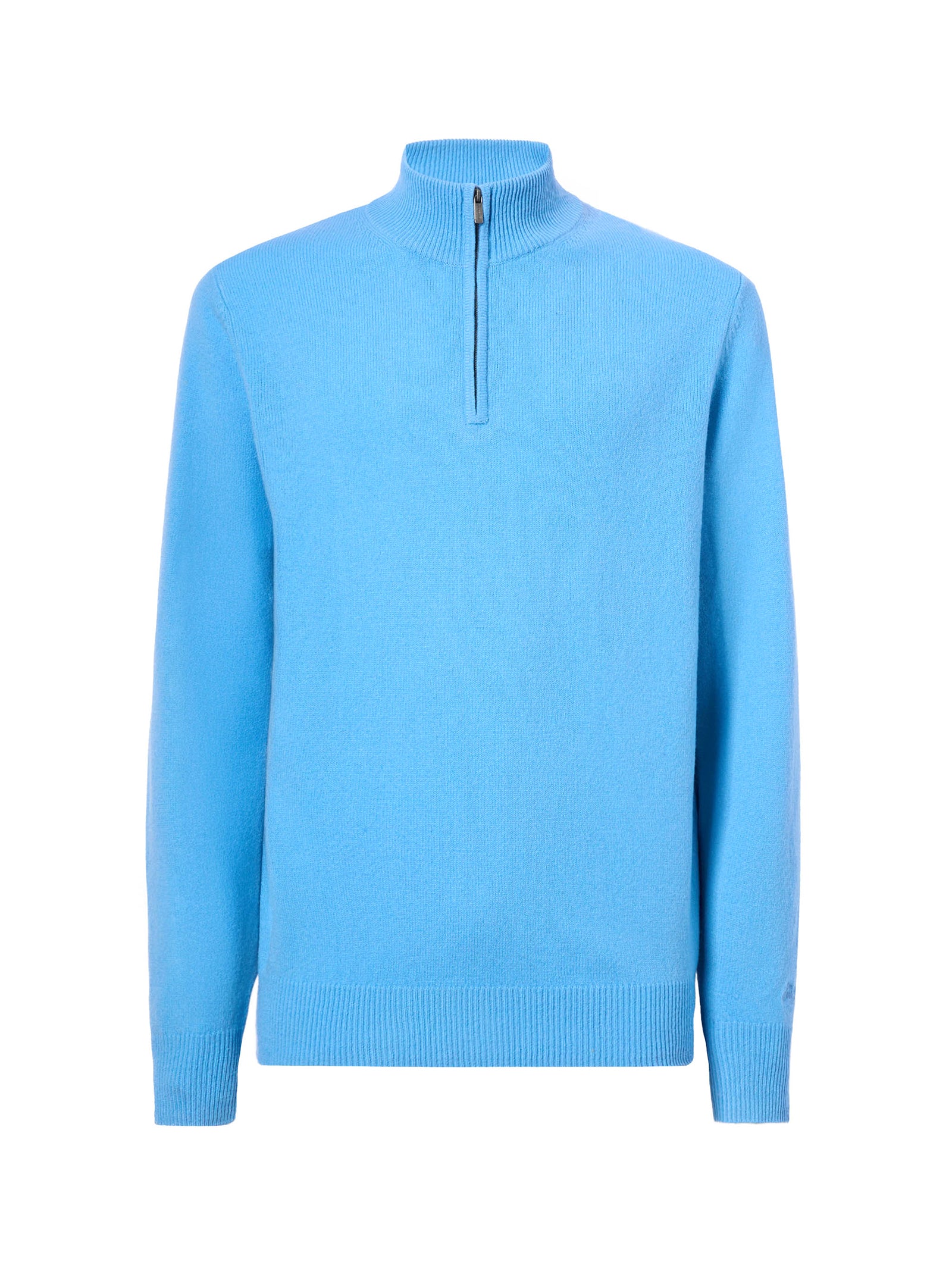 Saint Barth Pullover A Mezza Zip Jermyn In Lambswool Azzurro-1