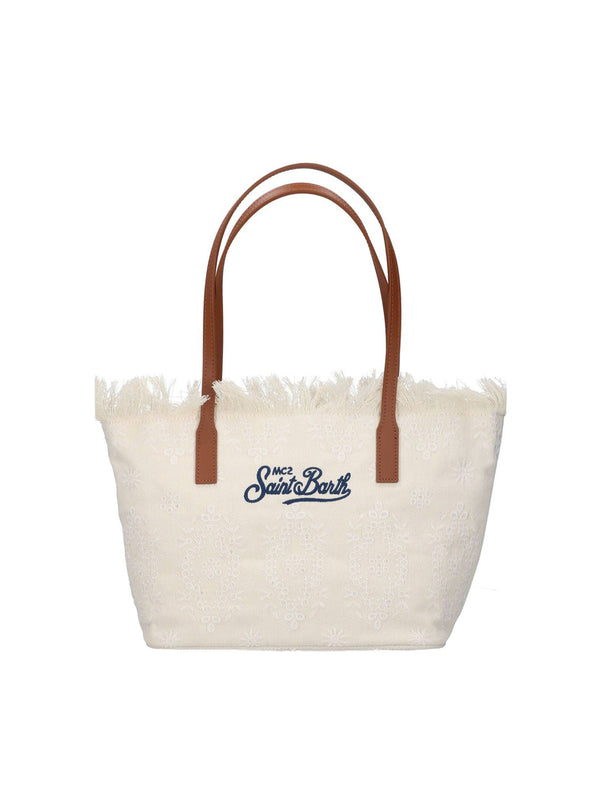 Saint Barth City Bag Mid Sangallo Bianca