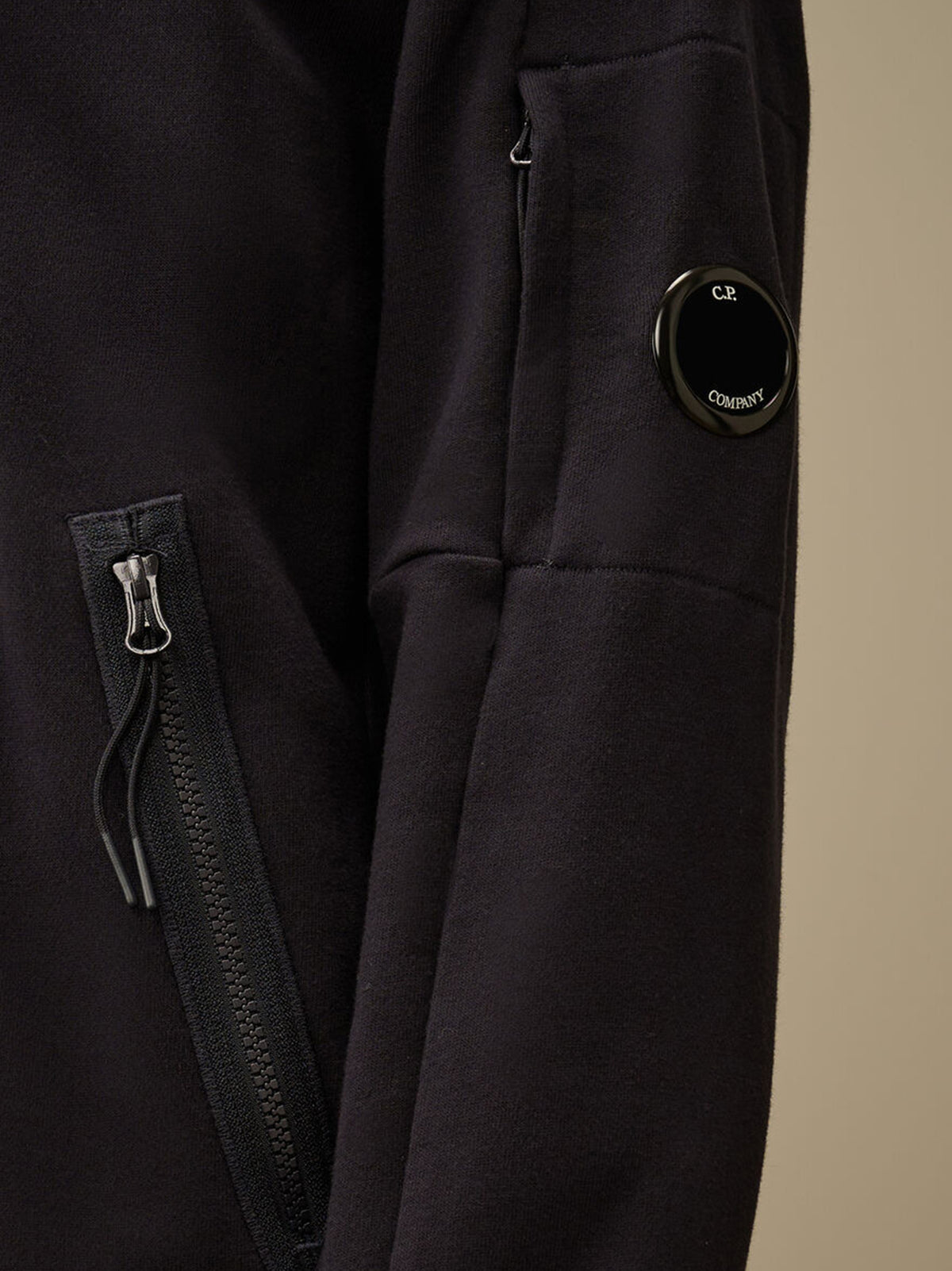 C.P. Company Felpa full zip con cappuccio Diagonal Raised Fleece Total Eclipse-3