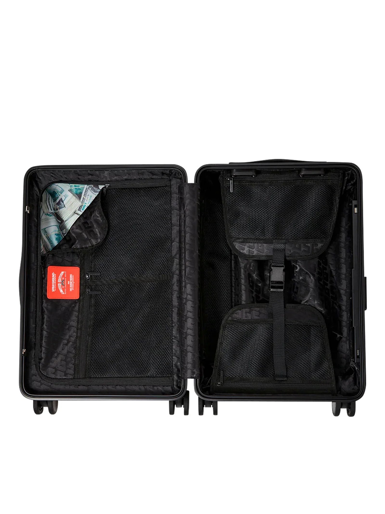 Sprayground Trolley Sharks In Paris Wtf Bubble Brown Check Carry-On Luggage-4