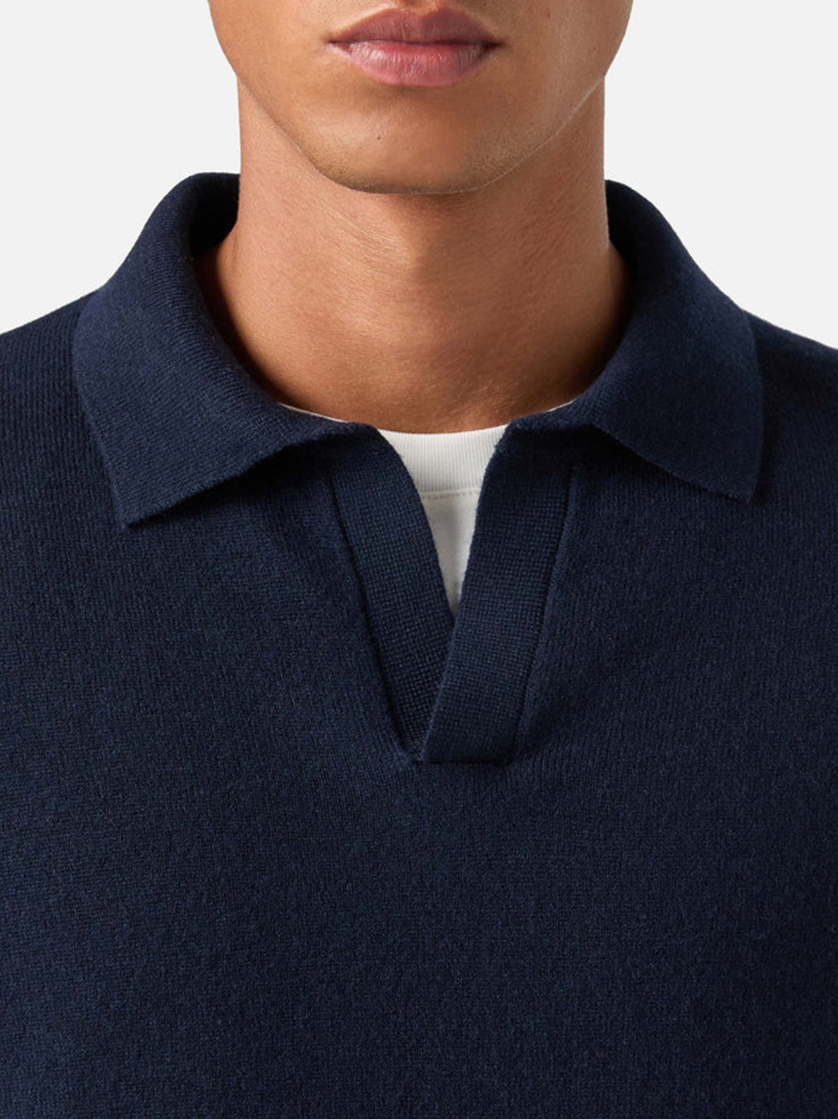 Polo Covent Blu In Misto Lana Merino E Cashmere-4