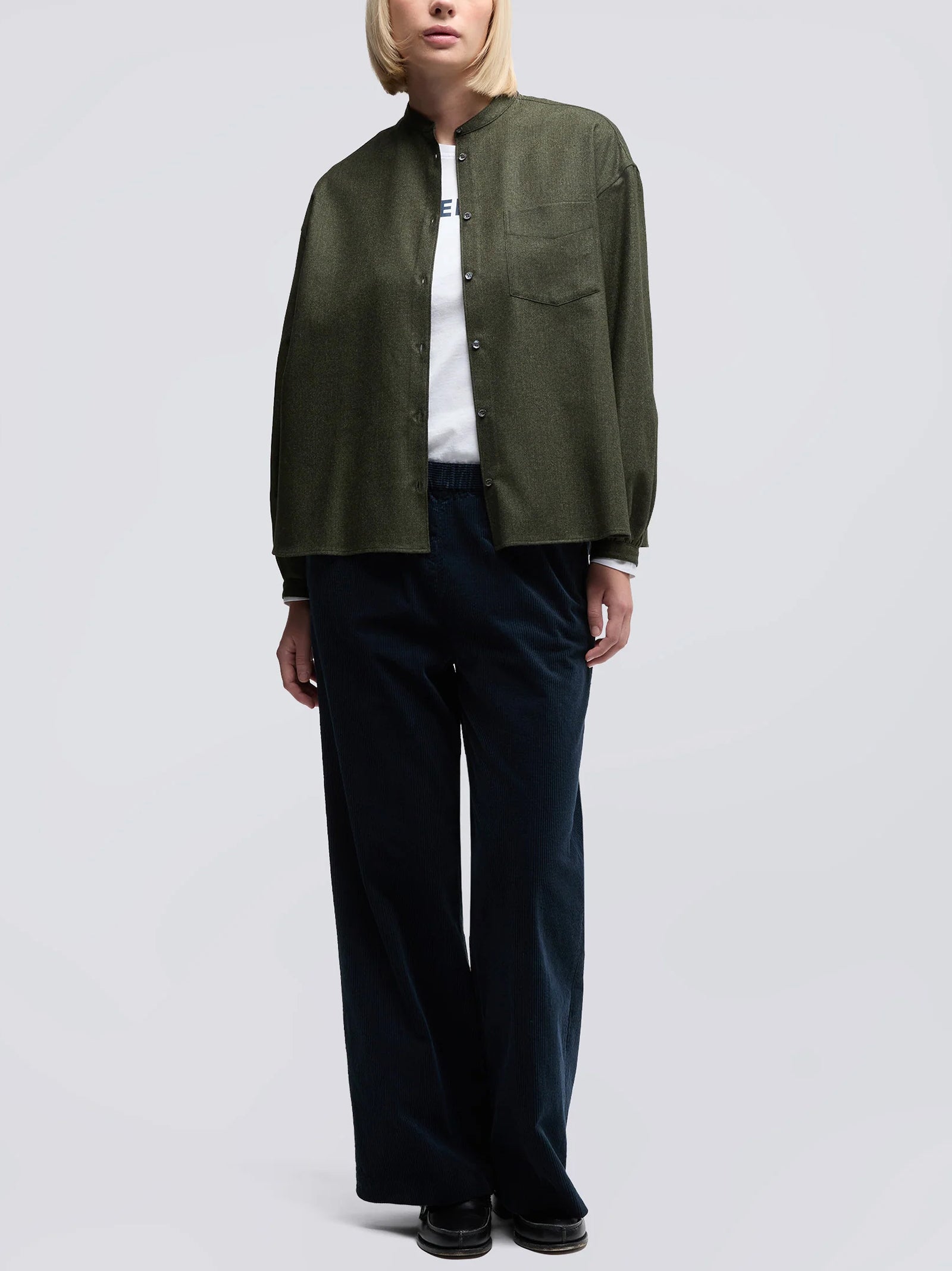 Aspesi Camicia In Flanella Di Misto Lana - Militare-2