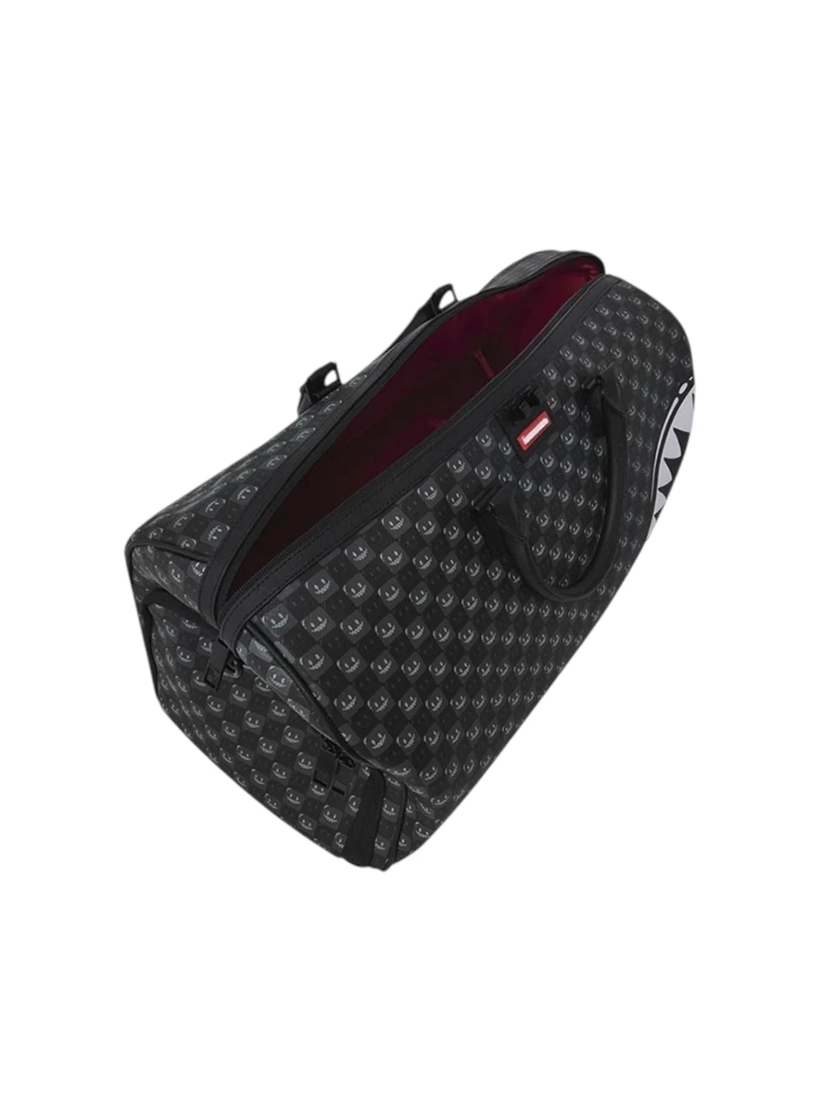 Sprayground Borsone Sharks In Paris Wtf Bubbly Black Check Duffle-3