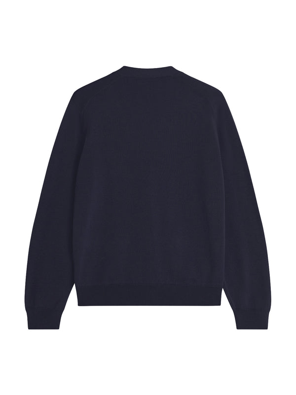 Maison Kitsune Fox Head Merino Regular Cardigan Navy-2