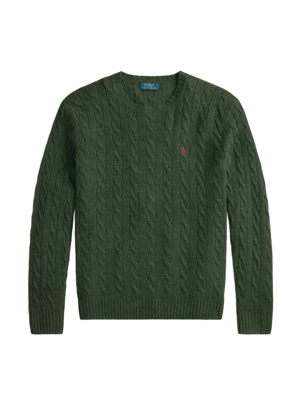 Polo Ralph Lauren Maglia Trecce Lana Cashmere  Green