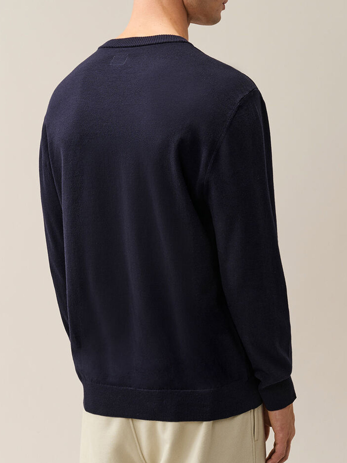 Cp Company Maglia Girocollo Lana Merino Blu-3