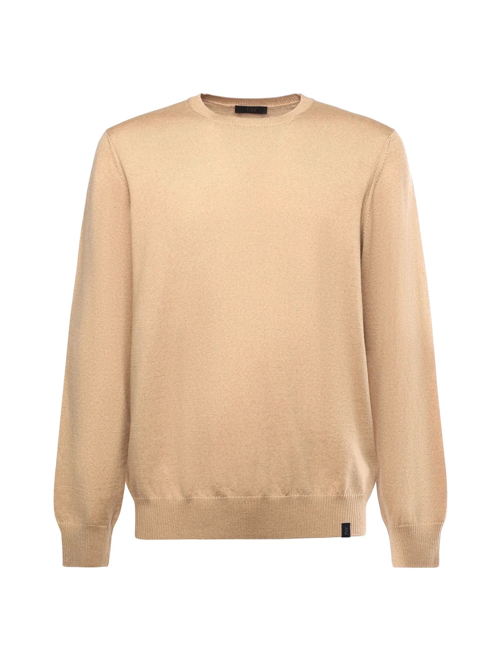 Fay Maglia Girocollo Lana Cammello-1